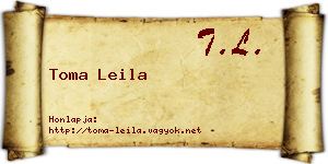 Toma Leila névjegykártya